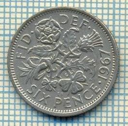 9890 MONEDA -MAREA BRITANIE - SIX PENCE -anul 1967 -starea care se vede foto