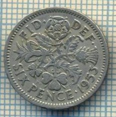 9843 MONEDA -MAREA BRITANIE - SIX PENCE -anul 1953 -starea care se vede