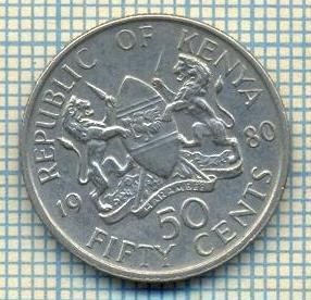 9951 MONEDA - KENYA - 50 CENTS -anul 1980 -starea care se vede foto