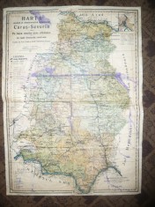 Harta scolara si adm. a jud. Caras-Severin,interbelica , Inst.Arte Grafice Sidon foto