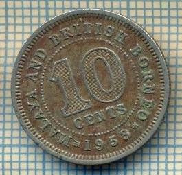 9982 MONEDA -MALAYA SI BRITISH BORNEO-10 CENTS -anul 1953 -starea care se vede foto