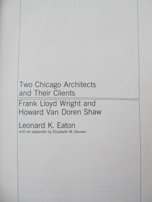 Two Chicago Architects - Frank Lloyd Wright and Howard Van Doren Shaw foto