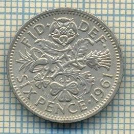9919 MONEDA -MAREA BRITANIE - SIX PENCE -anul 1961 -starea care se vede foto