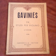 Partitura - Gavinies / 24 de studi der violino anul 1945 - 82 pagini ! foto