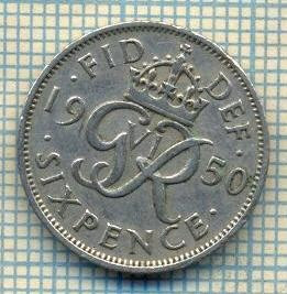 9905 MONEDA -MAREA BRITANIE - SIX PENCE -anul 1950 -starea care se vede foto