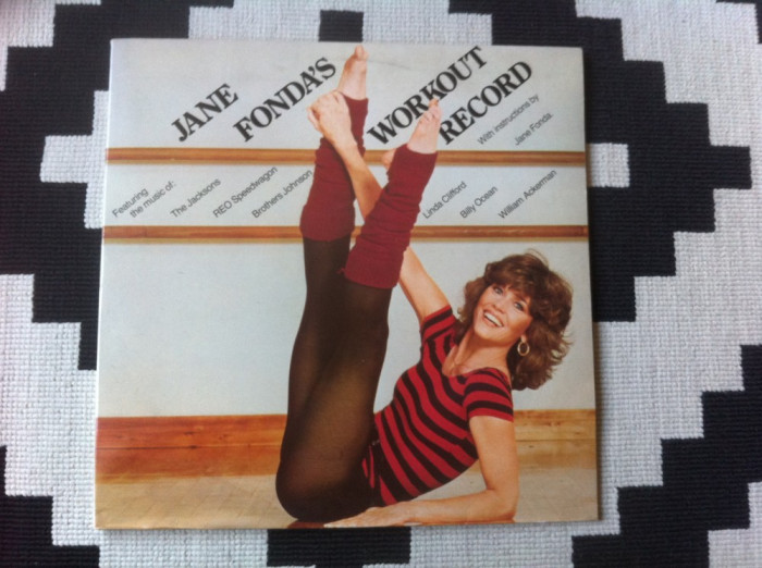 jane fonda jane fonda&#039;s workout record aerobic 2 lp disc vinyl muzica pop disco