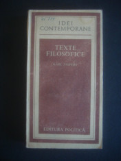 KARL JASPERS - TEXTE FILOSOFICE foto