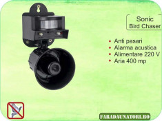 Pestmaster Sonic Birdchaser - Dispozitiv cu alarma acustica (400 mp) foto