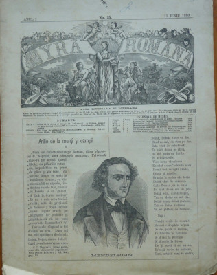 Ziarul saptamanal Lyra Romana , an 1 , nr. 25 , 1880 foto
