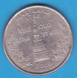 (M1490) MONEDA SUA - QUARTER DOLLAR 2000, LIT. P - MARYLAND, America de Nord