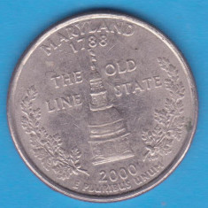 (M1490) MONEDA SUA - QUARTER DOLLAR 2000, LIT. P - MARYLAND