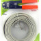 4World Cablu UTP, cat 5e, 25m + cleste sertizare + 10 buc mufe RJ45
