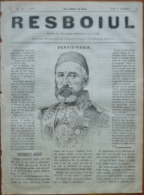Ziarul Resboiul , nr. 19 , 1877 , gravura ; Dervis Pasa foto