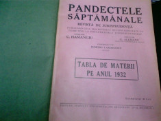 PANDECTELE SAPTAMANALE - 1932 foto
