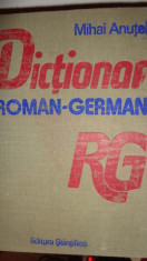 DICTIONAR ROMAN - GERMAN 60.000 CUVINTE /AN 1990/1619PAGINI= MIHAI ANUTEI foto