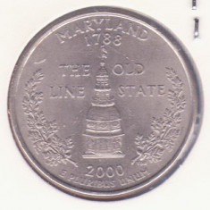 (M1398) MONEDA SUA - QUARTER DOLLAR 2000, LIT. P - MARYLAND