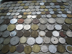 Lot mare de 163 monede diferite vechi romanesti si straine monezi bani diverse foto