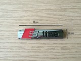 Emblema S-Line Audi, Grila Radiator, Metal Nichel, 90mm