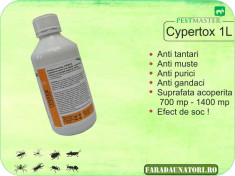 Insecticid profesional anti gandaci, purici, tantari, furnici - Cypertox 1L foto