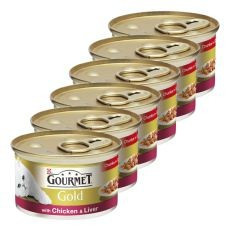 Conserva Gourmet GOLD - buca?ele suculente de pui ?i ficat, 6 x 85g, 5+1 GRATUIT foto