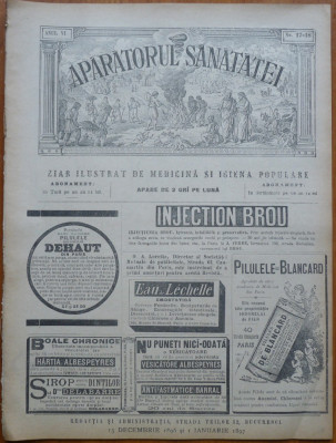 Revista Aparatorul sanatatei , an 6 , nr. 17 - 18 , 1896 foto