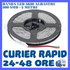 ROLA BANDA 300 LED LEDURI SMD 5630 ALBASTRU - 5 METRI, IMPERMEABILA (WATERPROOF)