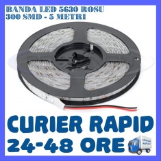 ROLA BANDA 300 LED LEDURI SMD 5630 Rosu - 5 METRI, IMPERMEABILA (WATERPROOF)