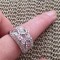 Inel marimea 9- inox placat cu aur alb 18k si Swarovski - 19mm- pietre roz 60mm