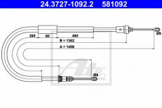 Cablu, frana de parcare RENAULT EURO CLIO III 2.0 16V Sport - ATE 24.3727-1092.2 foto