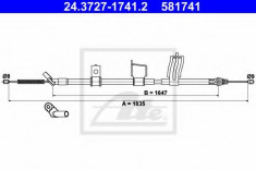 Cablu, frana de parcare NISSAN DUALIS 1.5 dCi - ATE 24.3727-1741.2 foto