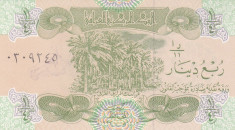 Bancnota Irak 1/4 Dinar 1993 - P77 UNC foto