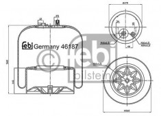 Burduf, suspensie pneumatica - FEBI BILSTEIN 46187 foto