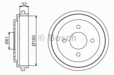 Tambur frana NISSAN MARCH II 1.0 i 16V - BOSCH 0 986 477 164 foto