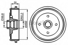 Tambur frana AUDI 90 limuzina 1.6 TD - BOSCH 0 986 477 053 foto