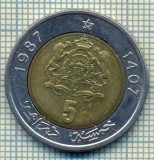 10171 MONEDA - MAROC - 5 DIRHAMS -anul 1987 -starea care se vede, Africa