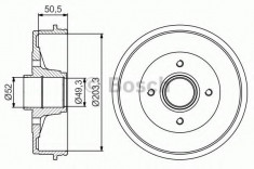 Tambur frana RENAULT MEGANE I 1.6 e - BOSCH 0 986 477 170 foto