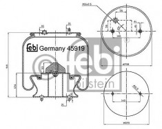 Burduf, suspensie pneumatica - FEBI BILSTEIN 45919 foto