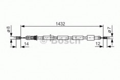 Cablu, frana de parcare PEUGEOT 205 1.9 GTI - BOSCH 1 987 477 272 foto