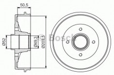 Tambur frana NISSAN NOTE 1.5 dCi - BOSCH 0 986 477 196 foto