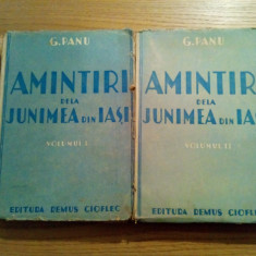 AMINTIRI DELA JUNIMEA DIN IASI (2 vol.) - G. Panu - Editura Remus Cioflec, 1942