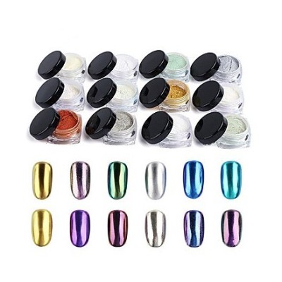 Pigment Cu Efect De Oglinda Lila Rossa Set 12 Buc Pudra Efect