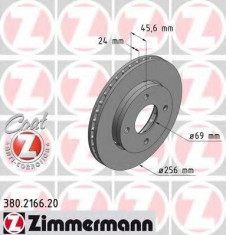 Disc frana SMART FORFOUR 1.1 - ZIMMERMANN 380.2166.20 foto