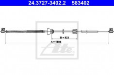 Cablu, frana de parcare SEAT IBIZA V 1.2 - ATE 24.3727-3402.2 foto