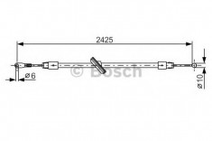 Cablu, frana de parcare VW CRAFTER 30-35 bus 2.5 TDI - BOSCH 1 987 482 031 foto