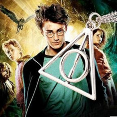 Pandantiv /Medalion HARRY POTTER Deathly Hallows Triangle ,gold silver bronze foto