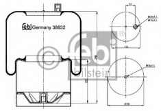 Burduf, suspensie pneumatica MERCEDES-BENZ ACTROS 2531, 2531 L - FEBI BILSTEIN 38832 foto