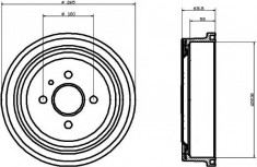 Tambur frana OPEL ASTRA F Cabriolet 1.6 i - HELLA PAGID 8DT 355 301-201 foto