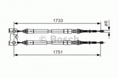 Cablu, frana de parcare FORD ESCORT &amp;#039;95 caroserie 1.8 Turbo D - BOSCH 1 987 482 123 foto