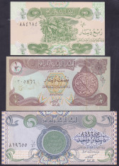 Bancnota Irak 1/4, 1/2 si 1 Dinar 1992/93 - P77-79 UNC ( set 3 bancnote ) foto