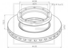 Disc frana MERCEDES-BENZ ACTROS 1831, 1831 L - PE Automotive 016.677-00A foto